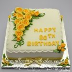 yellow rose 80th birthday cake  £65 (8")