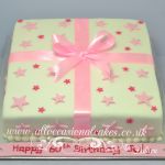 pink parcel birthday cake 