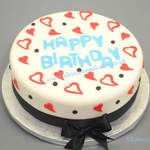 Red heart birthday cake