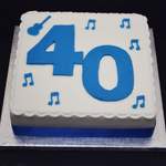 number 40 with music notes cake from £45