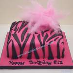 zebra print birthday cake   £ 55 (8") feathers separate