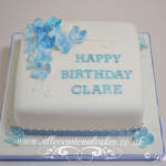 blue hydrangea birthday cake 